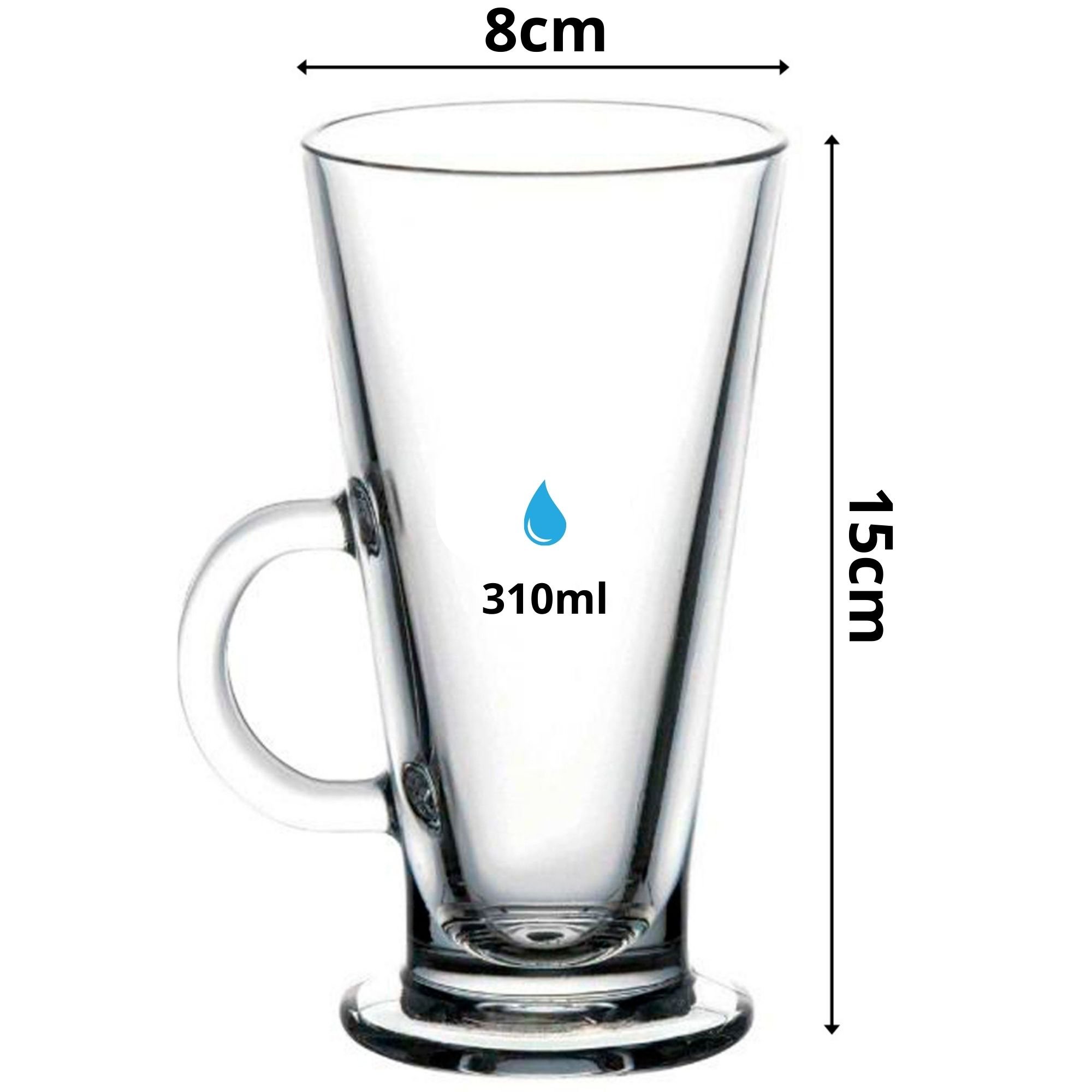 Kit 2 Taça Cappuccino De Vidro Importada Caneca 310ml Coffee