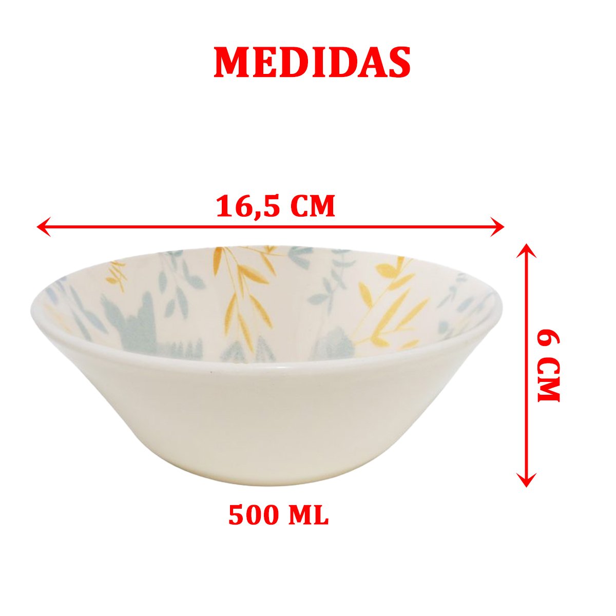 Kit 2 Tigela Saladeira Bowl Conic Bem-Te-Vi Redondo 500ml