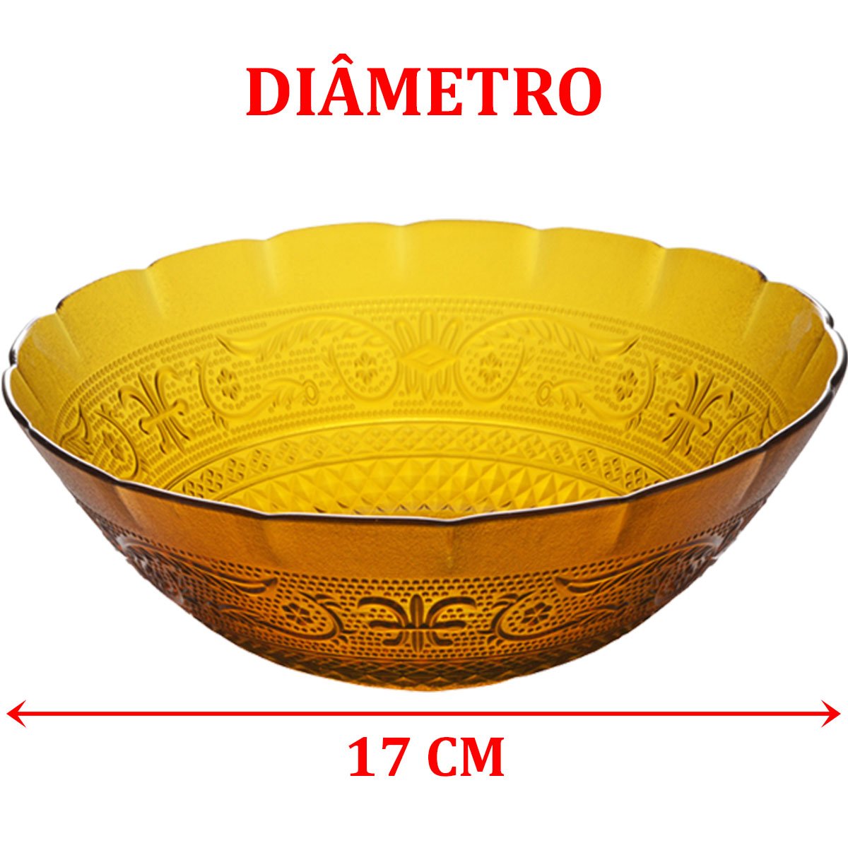 Kit 2 Tigela Sobremesa Pequena Bowl Âmber Em Vidro De 650ml