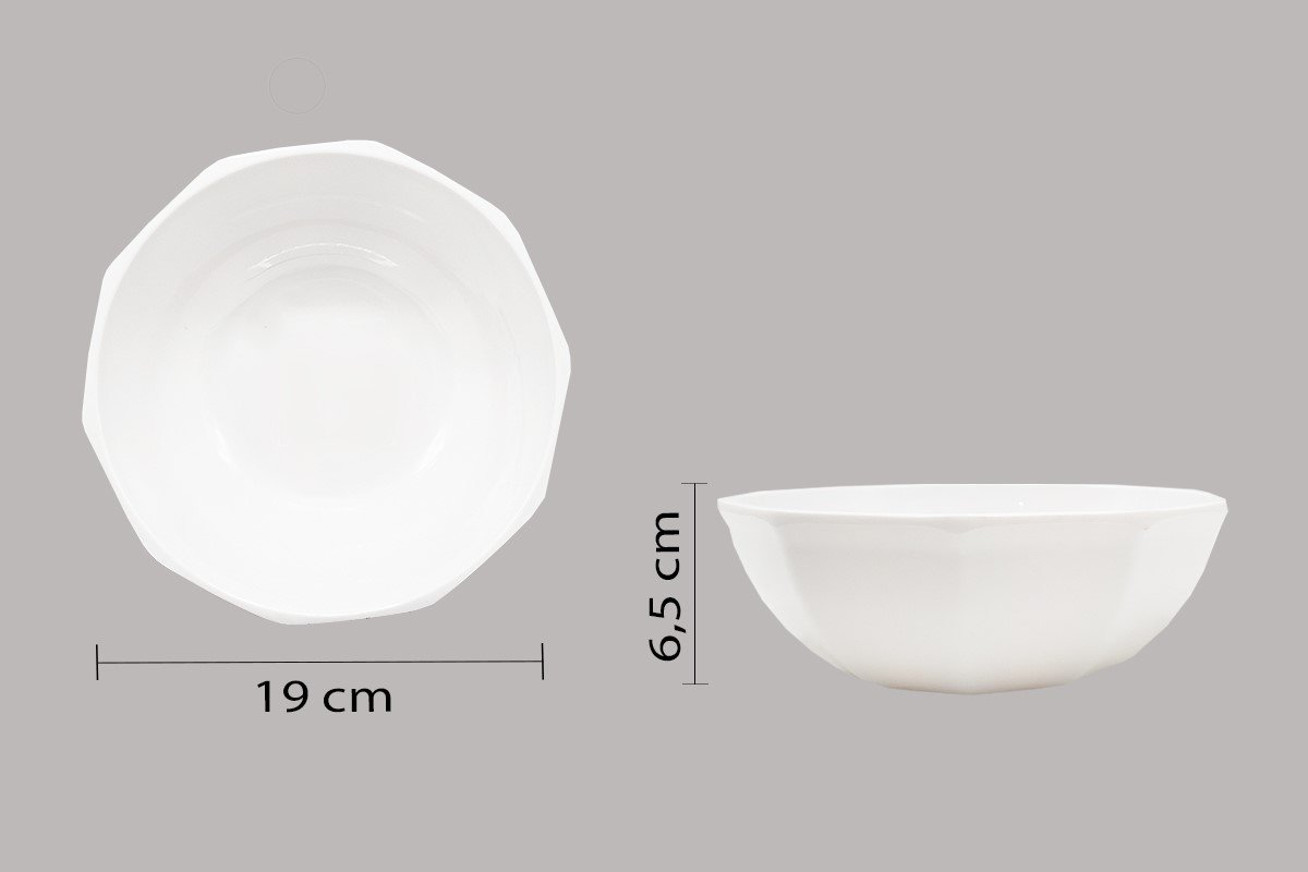 Kit 2 Tigelas De Melamina poligonal Gourmet 1,2L 19X6,5cm