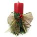 Kit 2 Velas Natalina Vermelha Decorativa Para Natal Com Laço Dourado