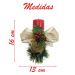 Kit 2 Velas Vermelhas Decorativas Para Natal Com Laço Dourado e Fruta