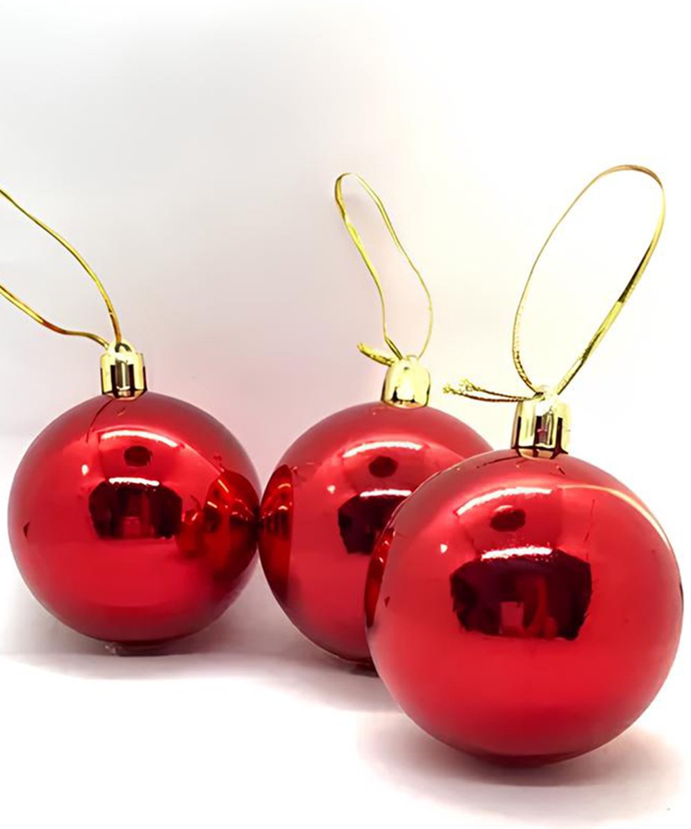 Kit 20 Bola Vermelha Decoração De Natal Árvore De Natal 60mm
