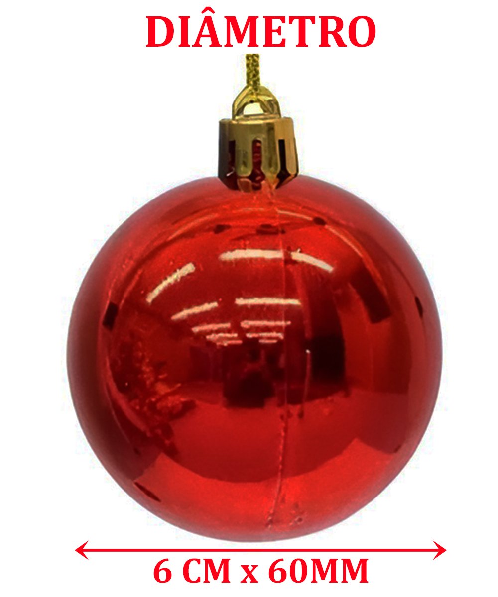 Kit 20 Bola Vermelha Decoração De Natal Árvore De Natal 60mm