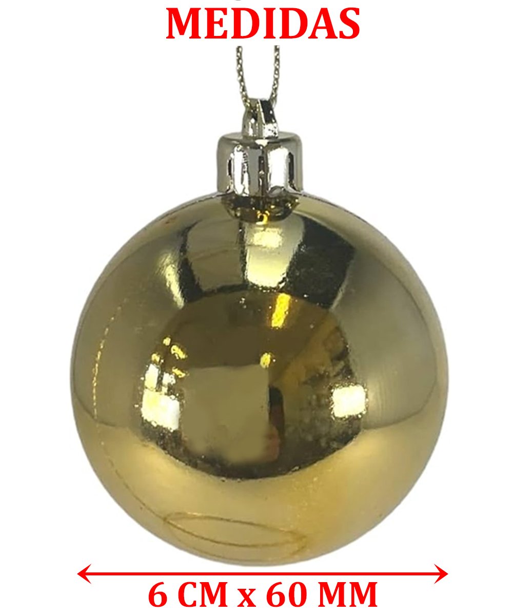 Kit 20 Bolas Dourada Decoração De Natal Árvore De Natal 60mm