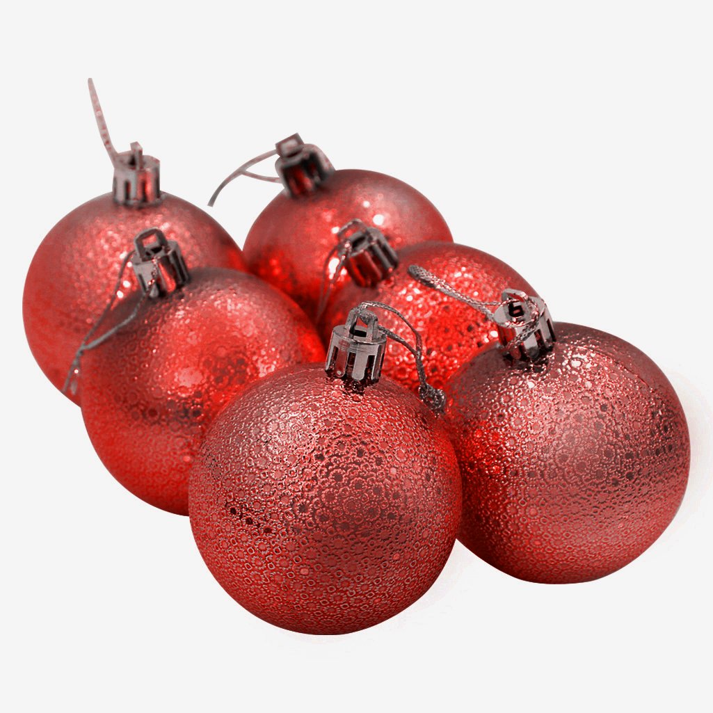 Kit 24 Bolas Enfeite Natalino Árvore Natal 60mm Vermelho