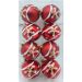 Kit 24 Bolas Enfeite Natalino Árvore Natal Vermelho Branco