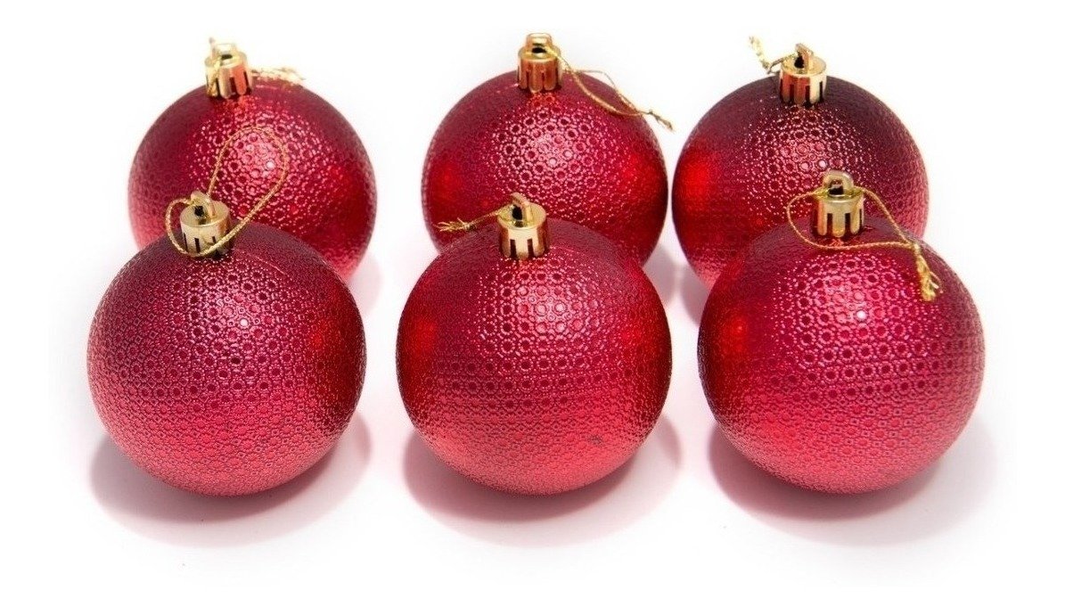 Kit 24 Bolas Natalinas Enfeite Árvore de Natal 7cm Vermelho