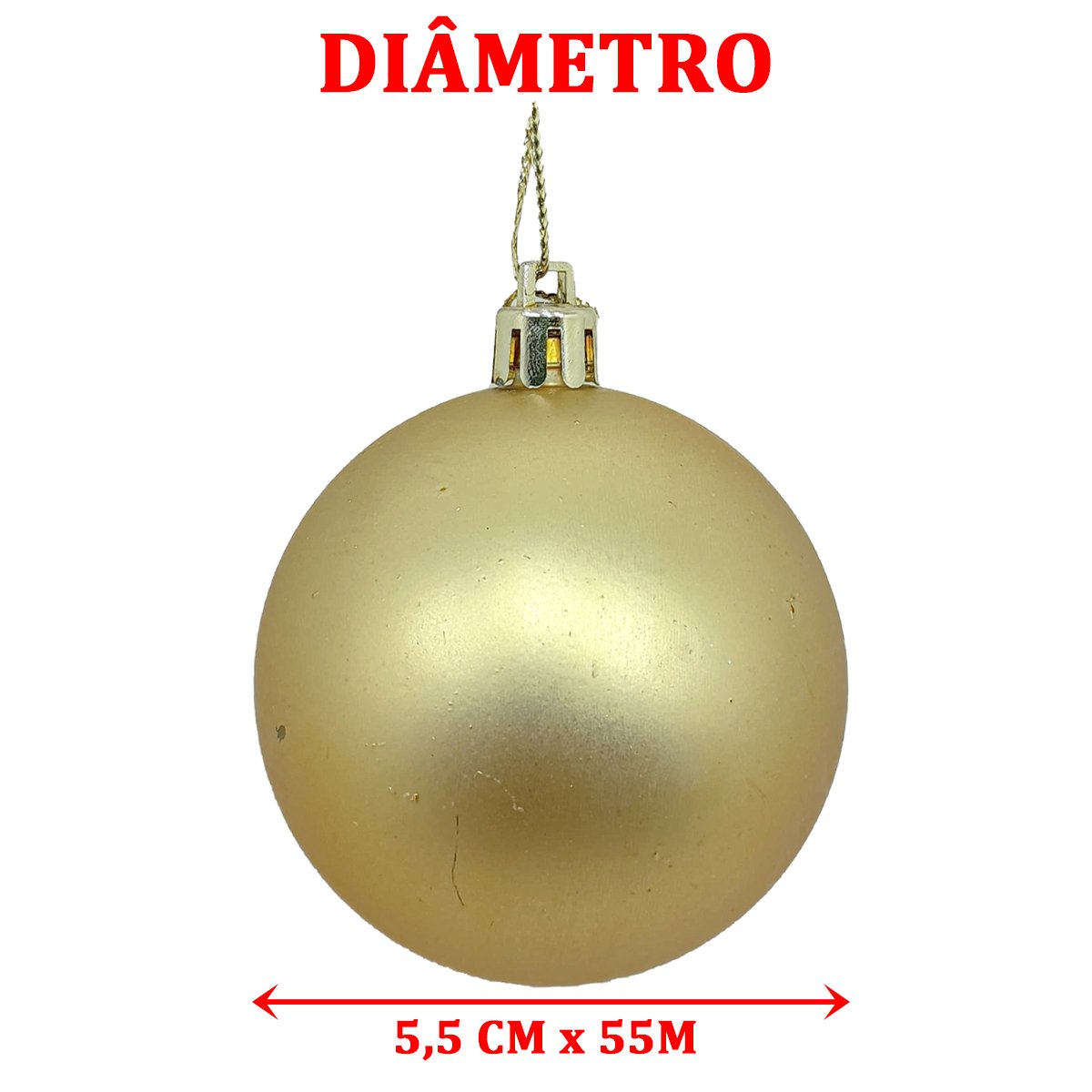 Kit 27 Bolas Enfeite Natalino Árvore De Natal Gliter Dourada