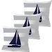 Kit 3 Capas De Almofadas Barco À Vela Navegação Marítima