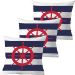 Kit 3 Capas De Almofadas Timão Vermelho Navegação Marítima