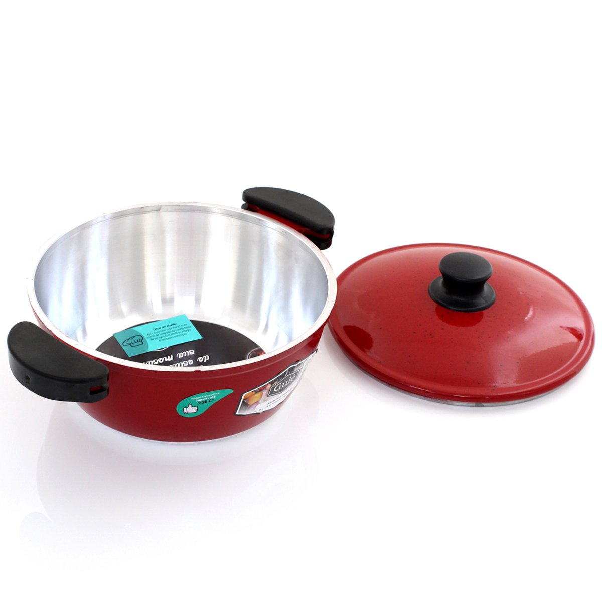 Kit 3 Panelas + Frigideira Gulê Alumínio 4 Peças Vermelho