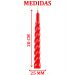 Kit 3 Vela Decoração Natalina Vermelha Torcida 20cm