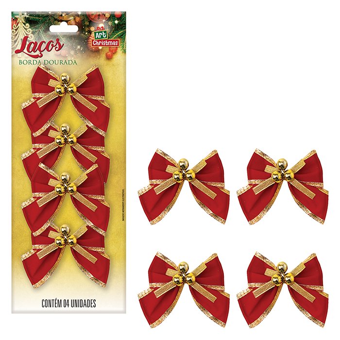 Kit 32 Laços De Bolinhas 10cm Pingentes Dourado Brilhante