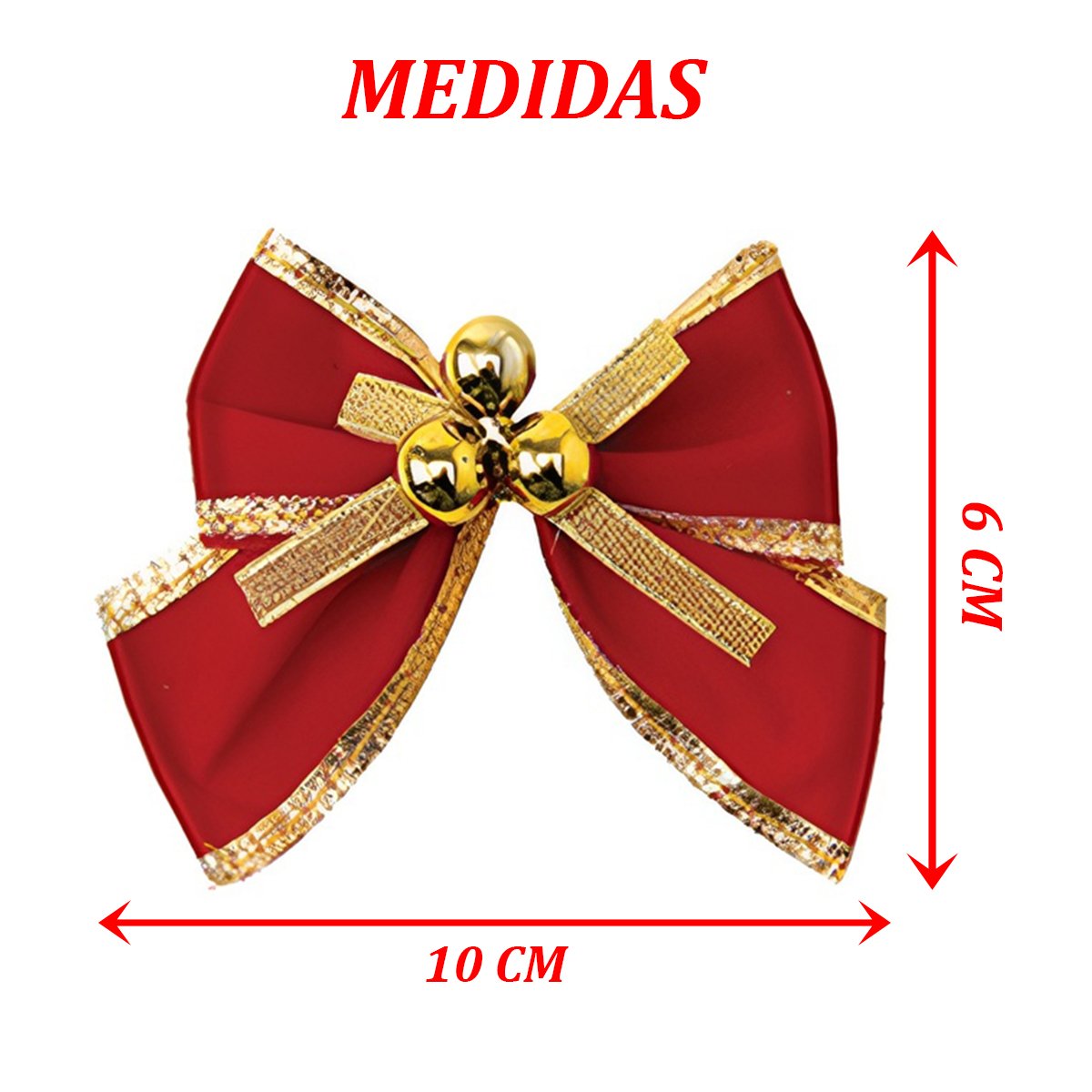 Kit 32 Laços De Bolinhas 10cm Pingentes Dourado Brilhante