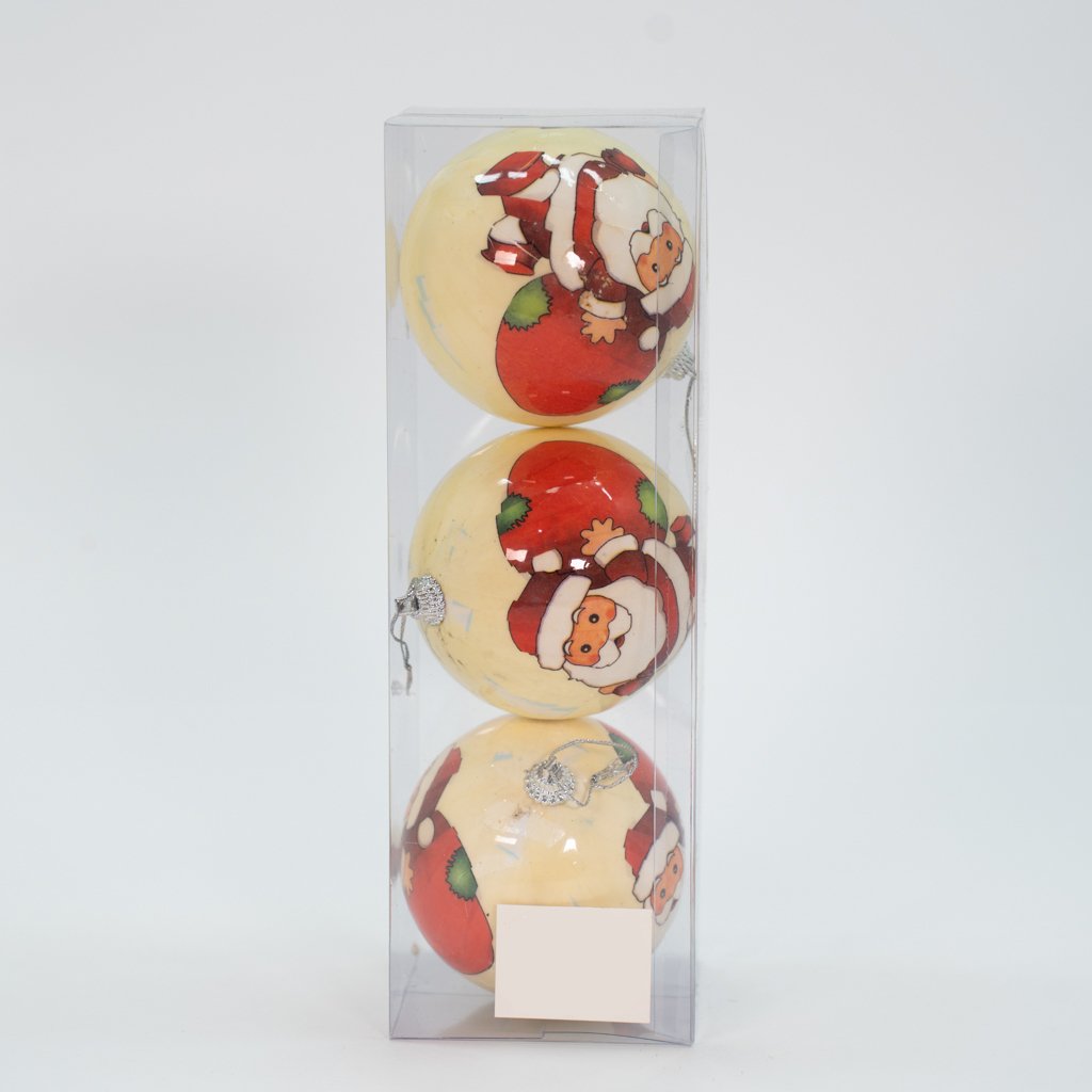 Kit 36 Bola De Natal Árvore De Natal Enfeite Papai Noel 75mm