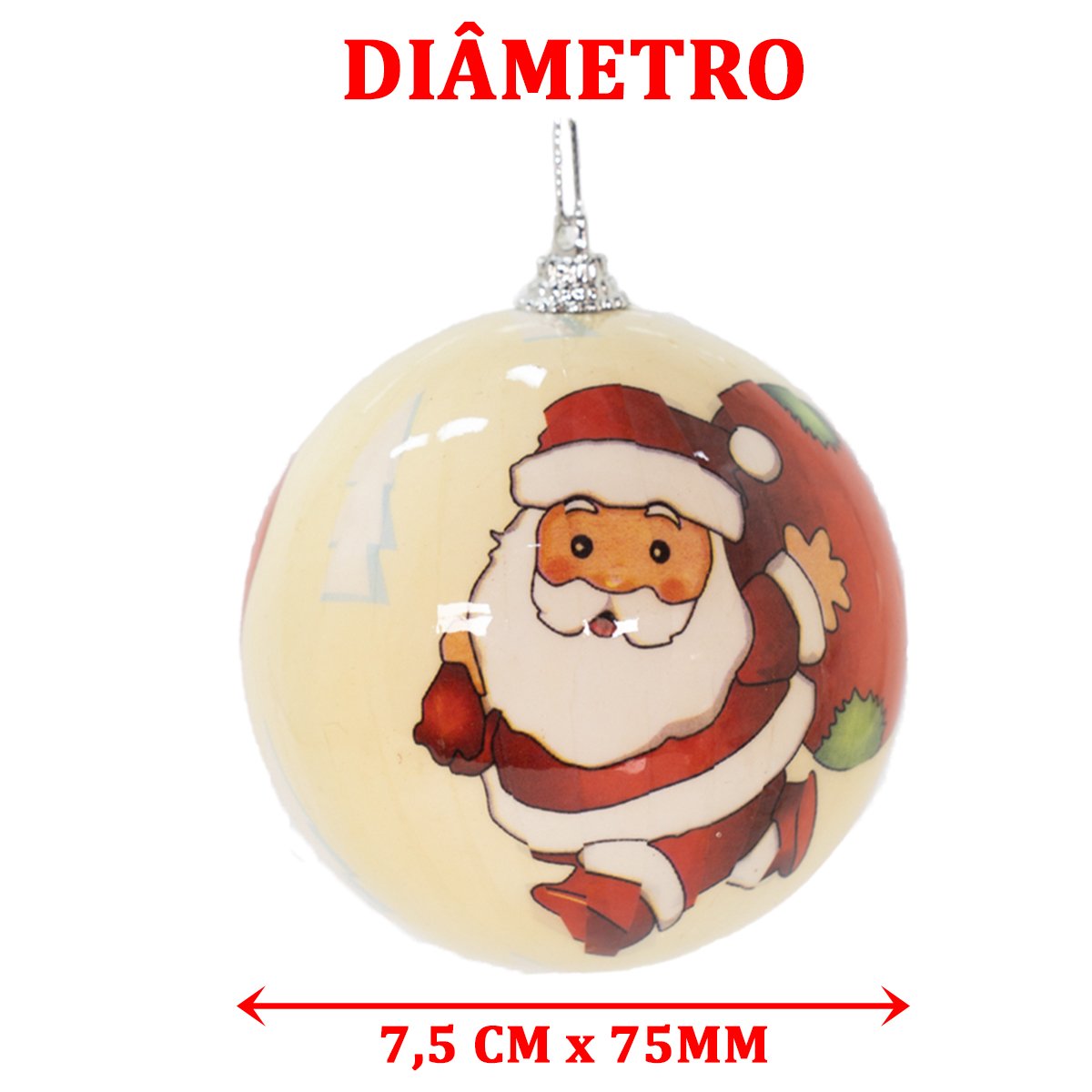 Kit 36 Bola De Natal Árvore De Natal Enfeite Papai Noel 75mm