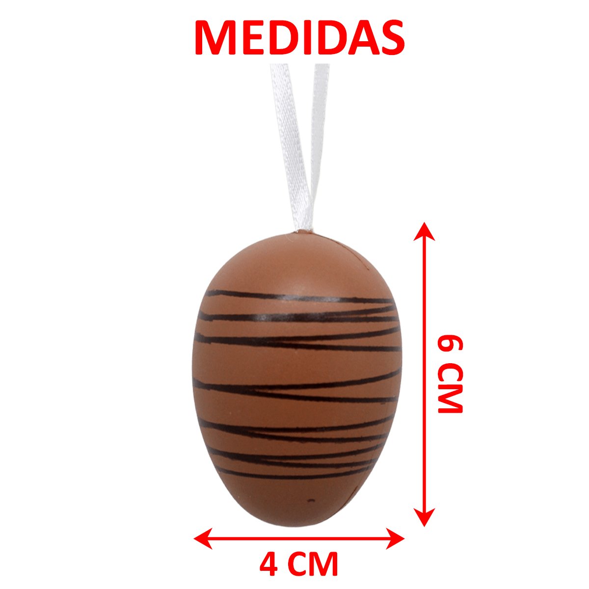 Kit 36 Pendente Ovos Páscoa Coelho Enfeite Decorativo 6x4cm