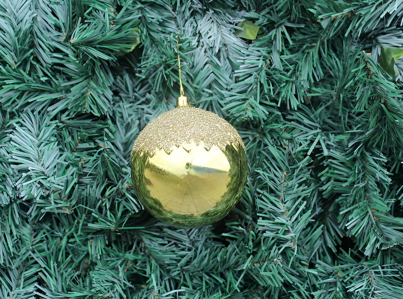Kit 4 Bola Enfeite Natalino Árvore Natal Dourada Com Glitter