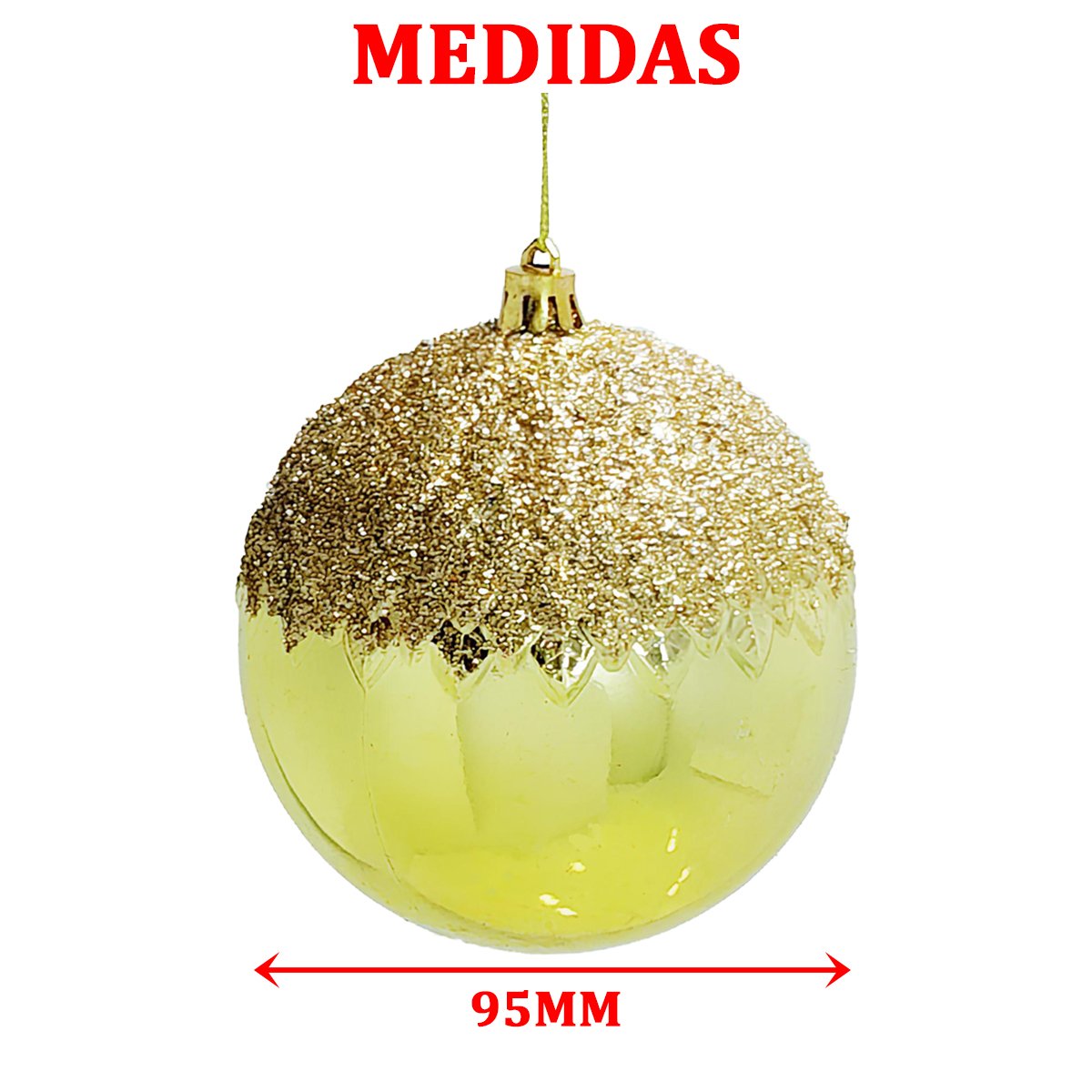 Kit 4 Bola Enfeite Natalino Árvore Natal Dourada Com Glitter