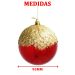 Kit 4 Bolas Enfeite Natalino Árvore Natal Vermelho Dourado