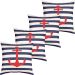 Kit 4 Capas De Almofadas Âncora Vermelho Navegação Marítima