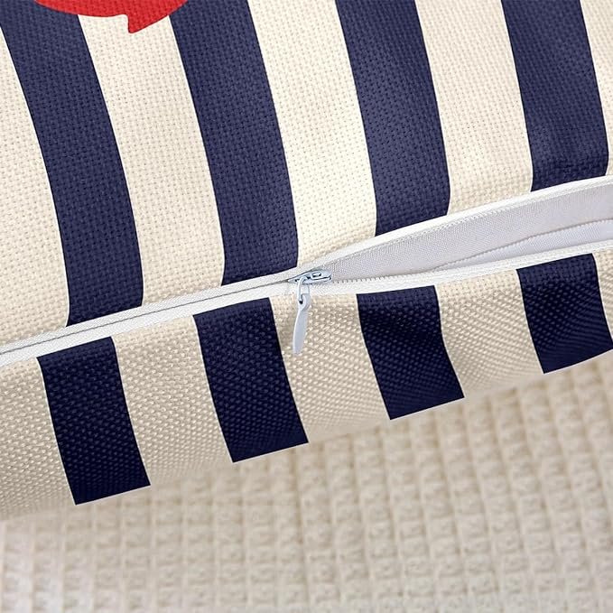 Kit 4 Capas De Almofadas Timão e Âncora Vermelho Marítima
