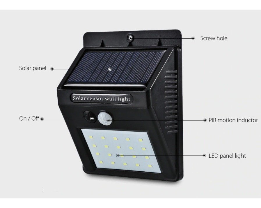 Kit 4 Luminária Solar LED 10W Bateria Luz Recarregável Jardim