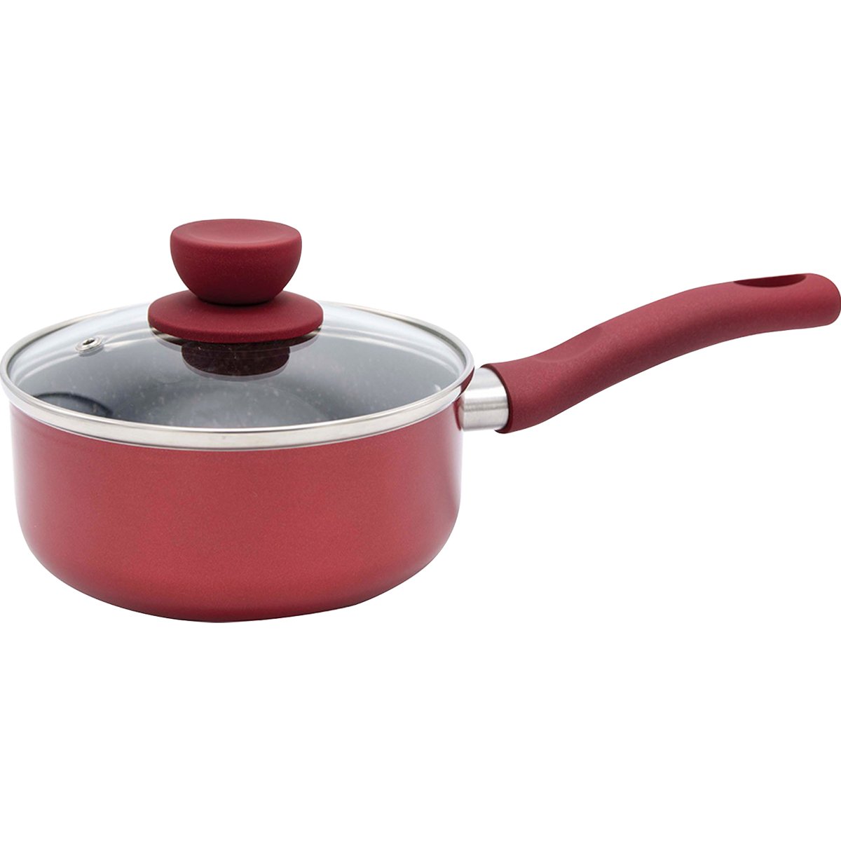 Kit 4 Panelas Alumínio Granito Antiaderente Vermelho