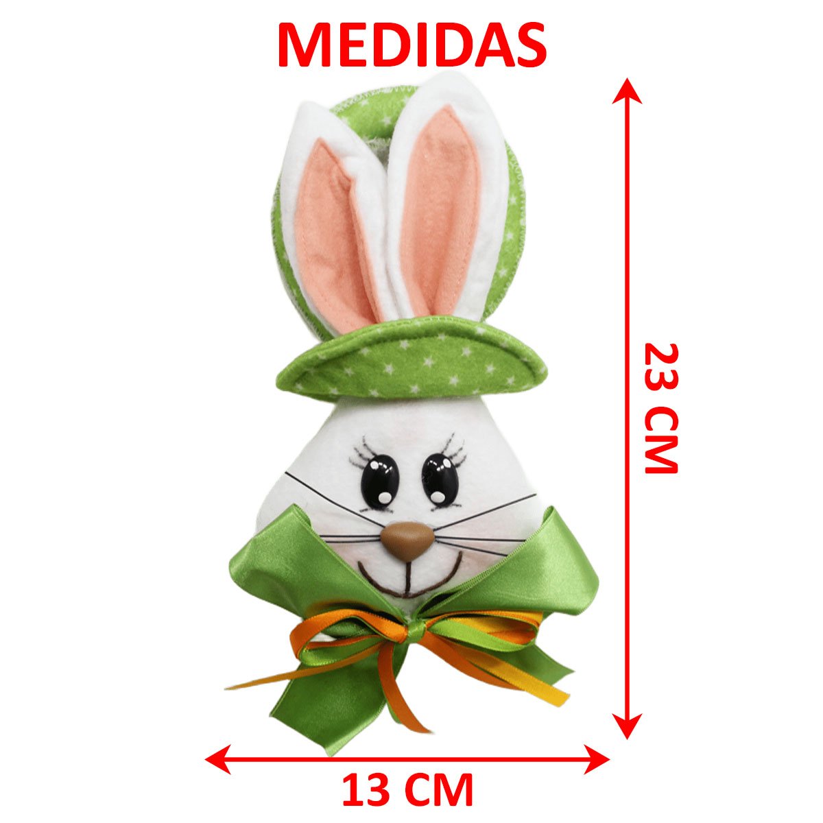 Kit 4 Pendente Páscoa Coelho Para Porta Verde Enfeite 23cm
