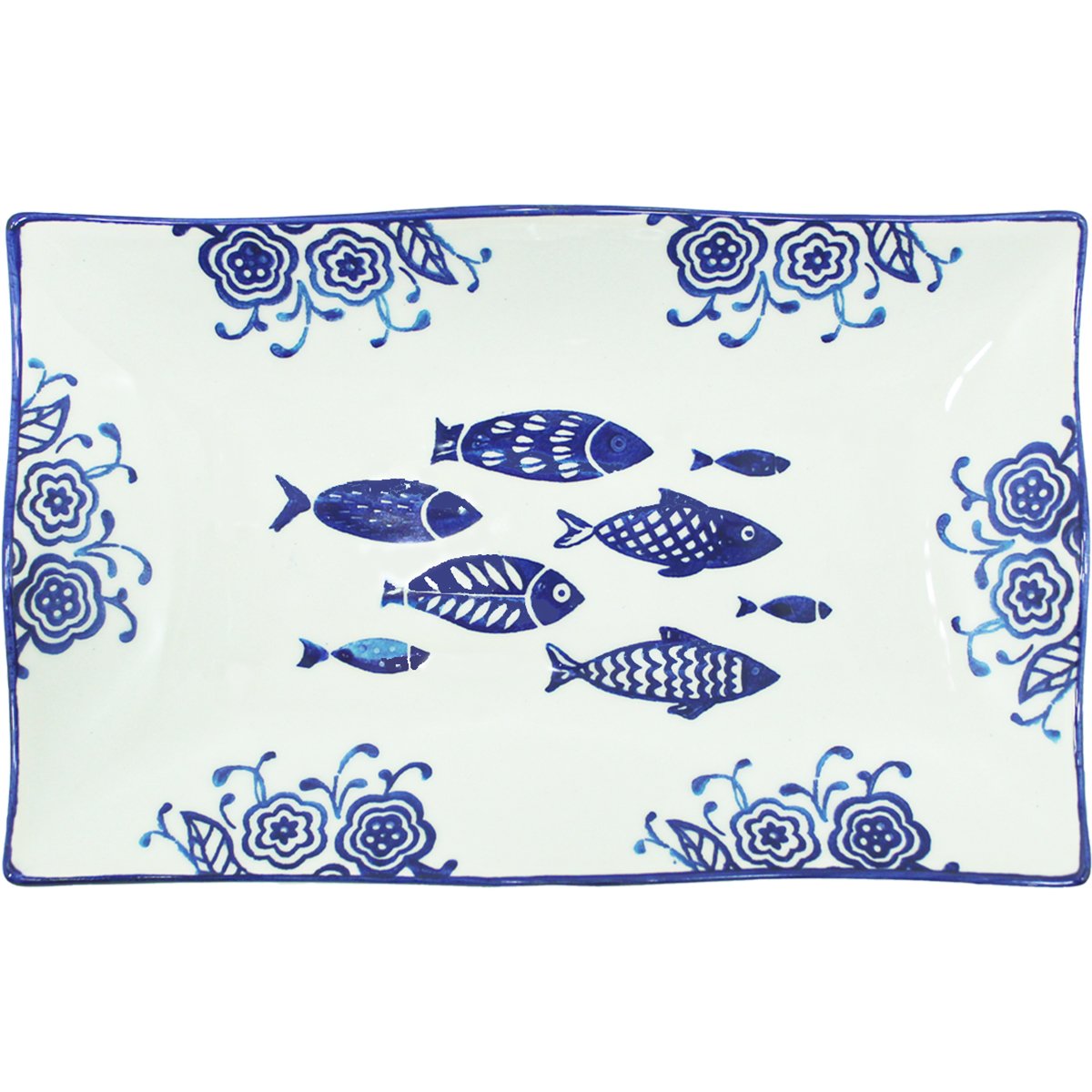 Kit 4 Petisqueiras Bowl Média Travessa Peixe Oceano 350ml