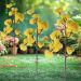 Kit 4 Plantas Artificiais Mamona Amarela Enfeite Jardim 70cm