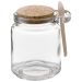 Kit 4 Pote Vidro Borossilicato Colher De Madeira Rolha 240ml