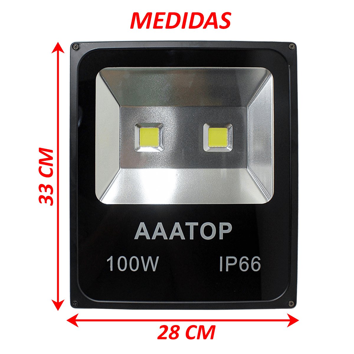 Kit 4 Refletor Led Holofote Externo Jardim Muro 100w Branco
