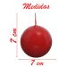 Kit 4 Velas Bola De Natal Clássica Vermelha Natalina 7cm