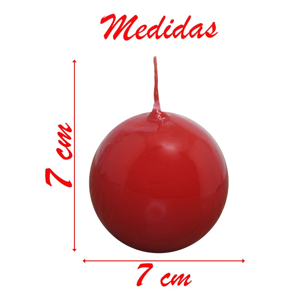 Kit 4 Velas Bola De Natal Clássica Vermelha Natalina 7cm