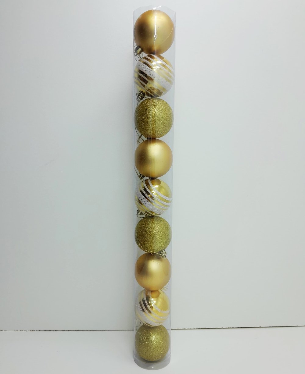 Kit 45 Bolas Enfeite Natalino Árvore De Natal Gliter Dourada