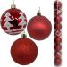 Kit 45 Bolas Enfeite Natalino Árvore Natal Vermelho Glitter