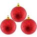 Kit 48 Bolas Enfeite Árvore Natal Vermelha Glitter 4,8cm