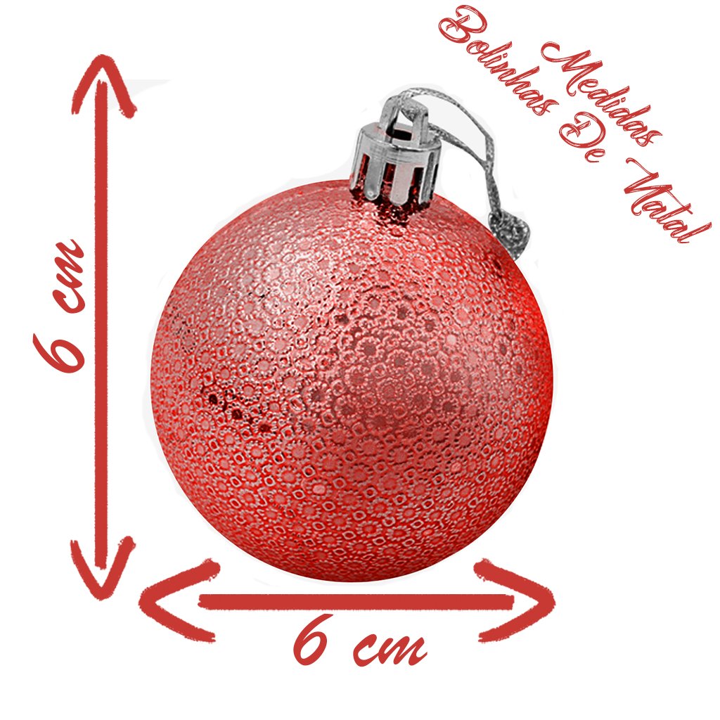 Kit 48 Bolas Natalinas Enfeite Árvore de Natal 6cm Vermelho