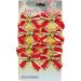 Kit 48 Laços Com Bolinhas Enfeite Natalino Dourado Brilhante