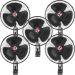 Kit 5 Mini Ventilador Veicular Carro Ônibus Caminhão De 20cm