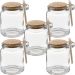Kit 5 Pote Vidro Borossilicato Colher De Madeira Rolha 240ml