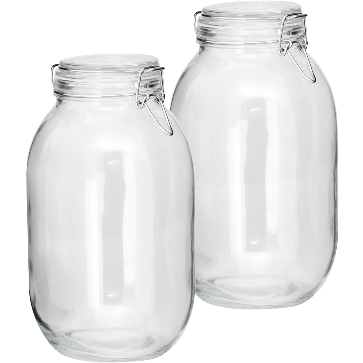 Kit 5 Potes De Vidro Hermético Tampa Vedação Conserva 3,1L