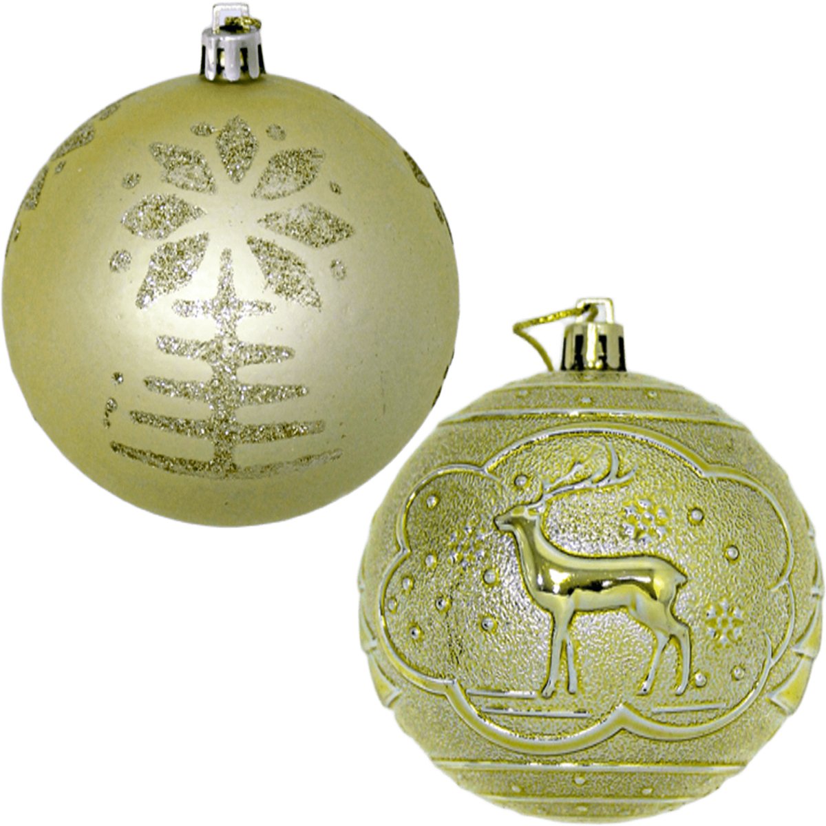 Kit 6 Bolas De Natal Enfeite Árvore De Natal Dourado De 80mm
