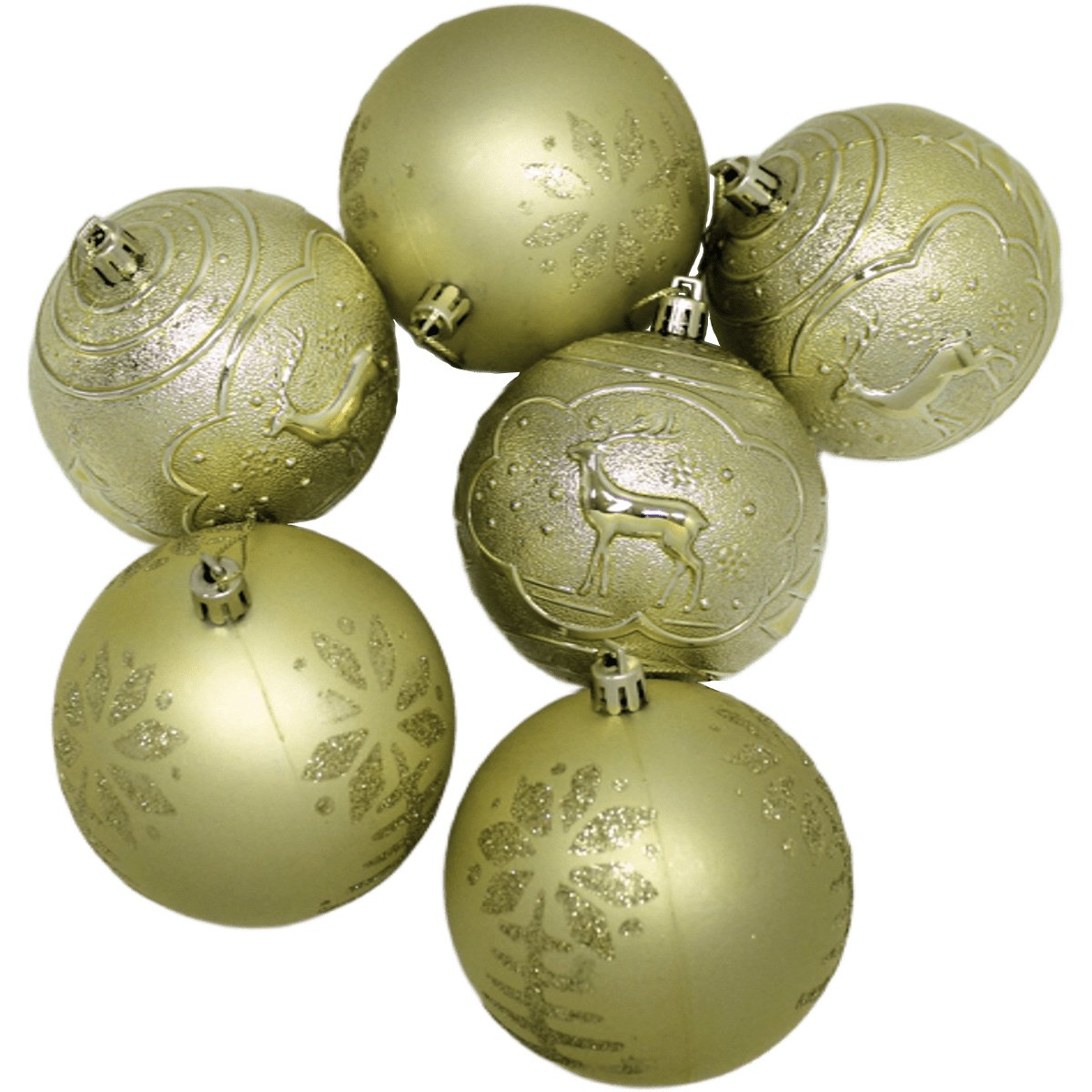 Kit 6 Bolas De Natal Enfeite Árvore De Natal Dourado De 80mm