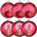 Kit 6 Bolas De Natal Enfeite Árvore De Natal Vermelha 80mm