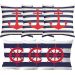 Kit 6 Capas De Almofadas Timão e Âncora Vermelho Marítima