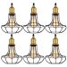 Kit 6 Pendente De Aço Taschibra 40w Vintage 185 Preto Lustre