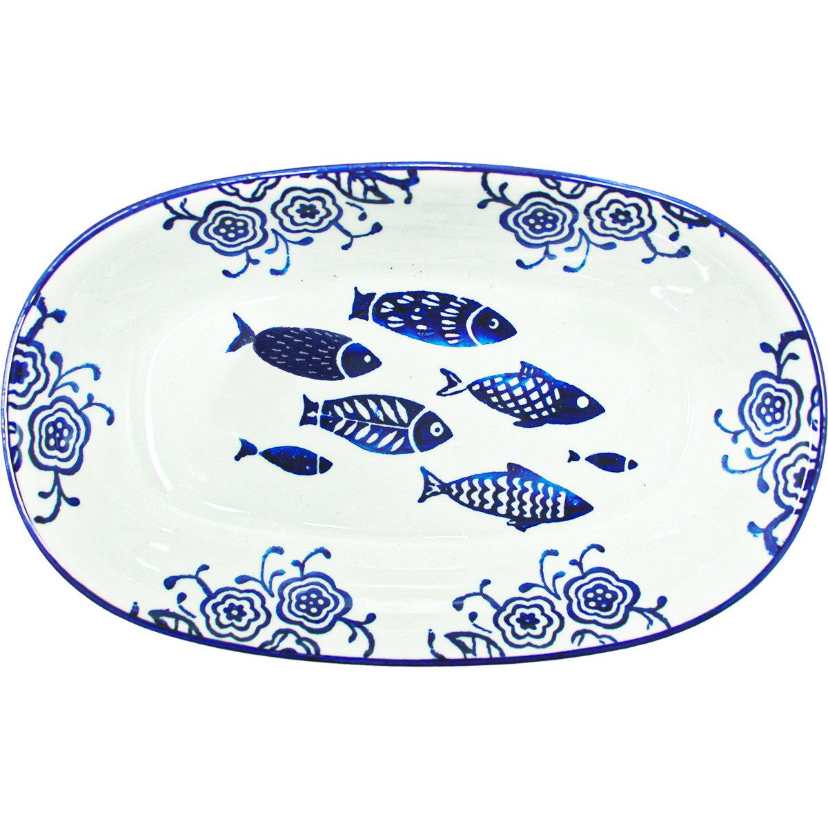 Kit 6 Petisqueiras Travessa Bowl Grande Peixe Oceano 400ml